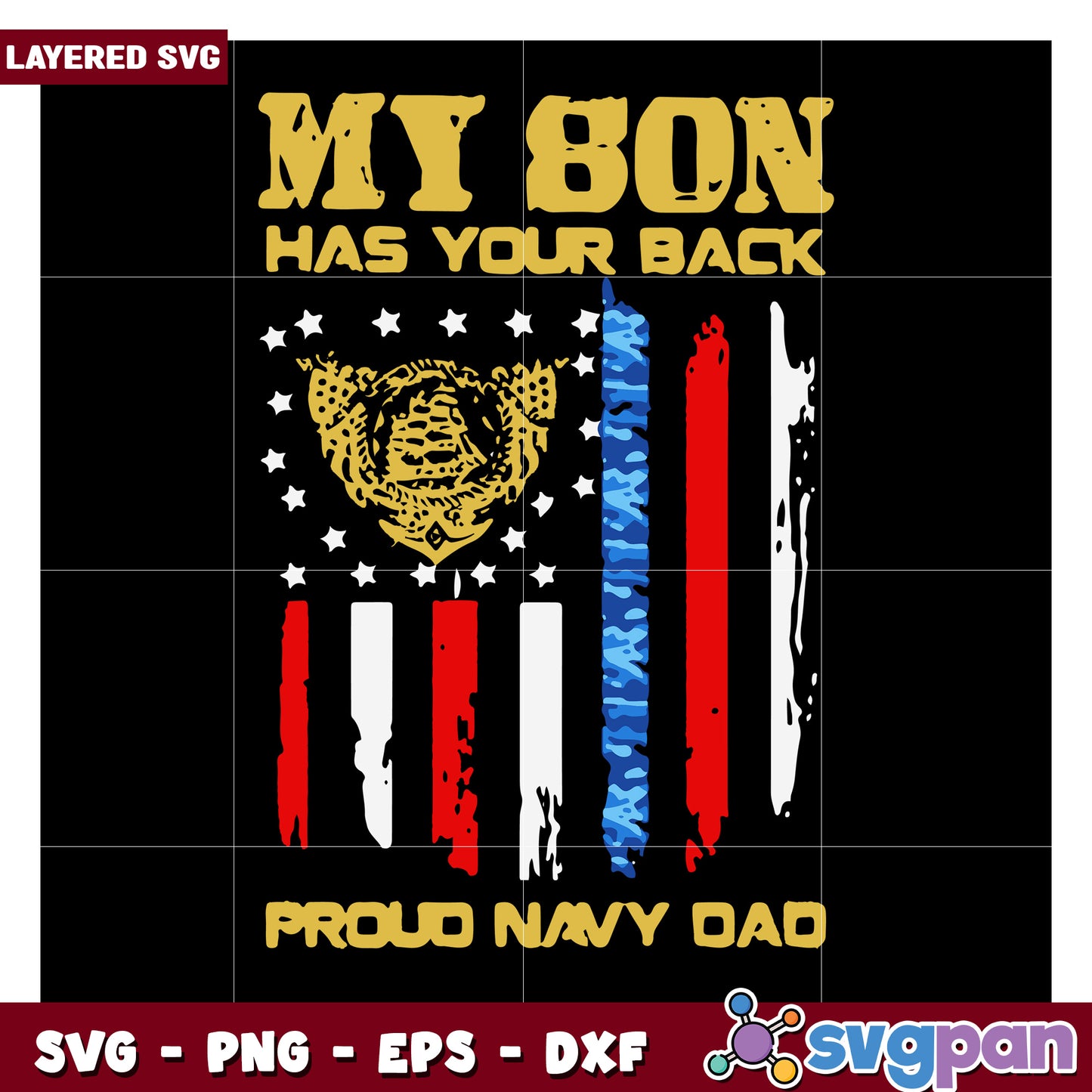 My Son Has Your Back Navy Design, Proud Navy Dad SVG Art