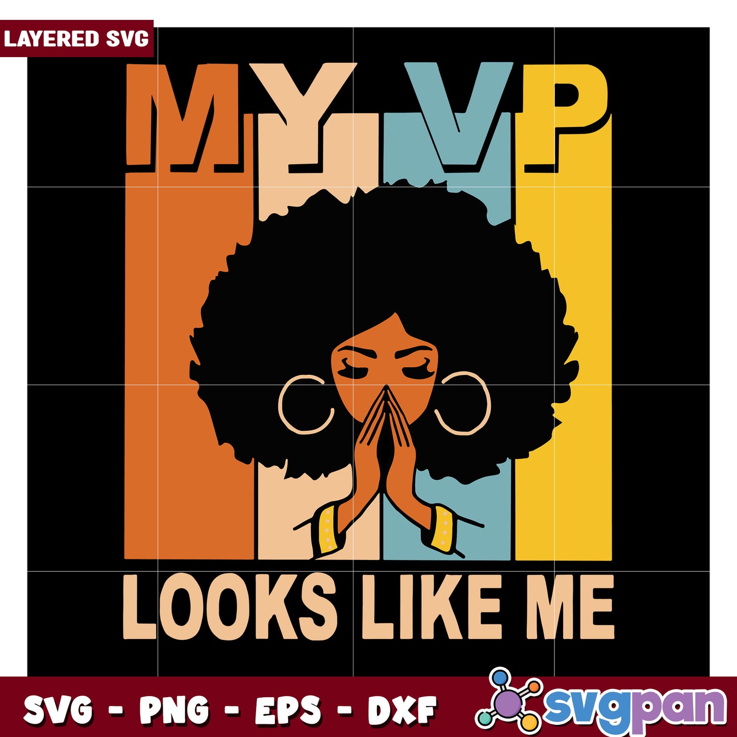 My VP looks like me, layered SVG design for creative projects