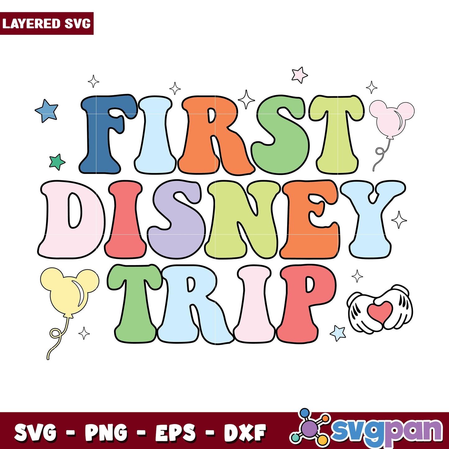 My First Disney Trip svg, Disney characters svg, Digital Download