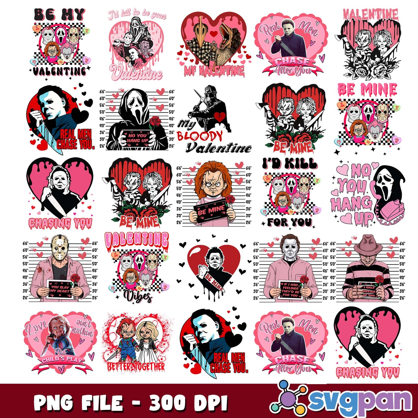 My bloody valentine png bundle, halloween candy png, valentines day png