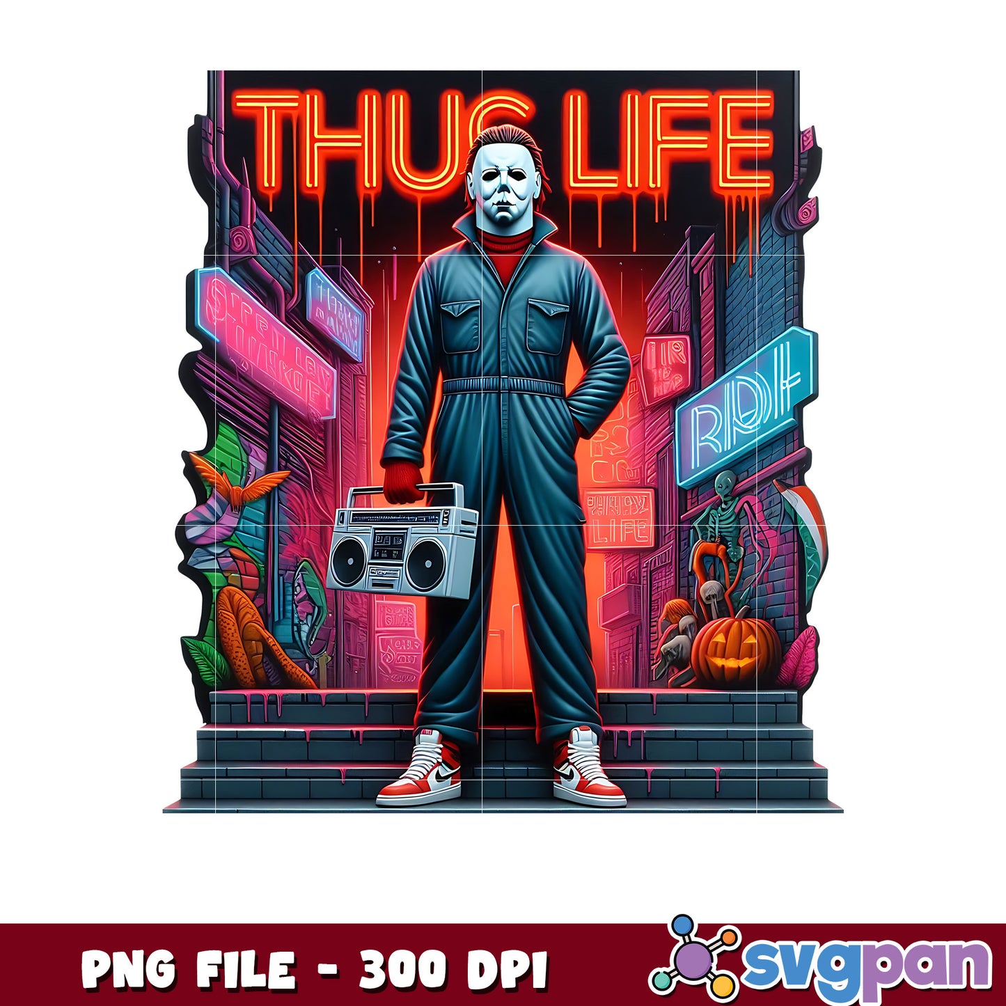 Myers thug life png, halloween vacation png, halloween toys png