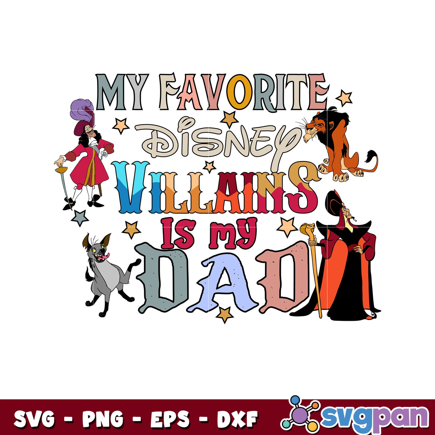 My favorite disney villain is my dad svg, disney villainous svg