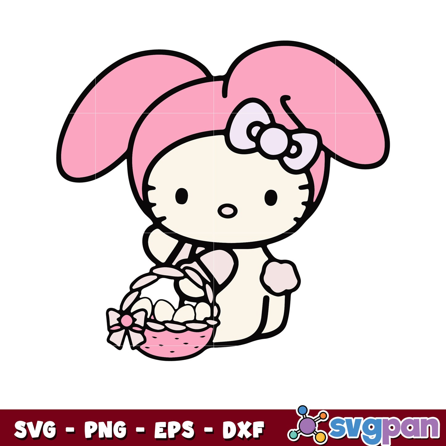 My melody eaters design svg, my melody svg, easter day svg