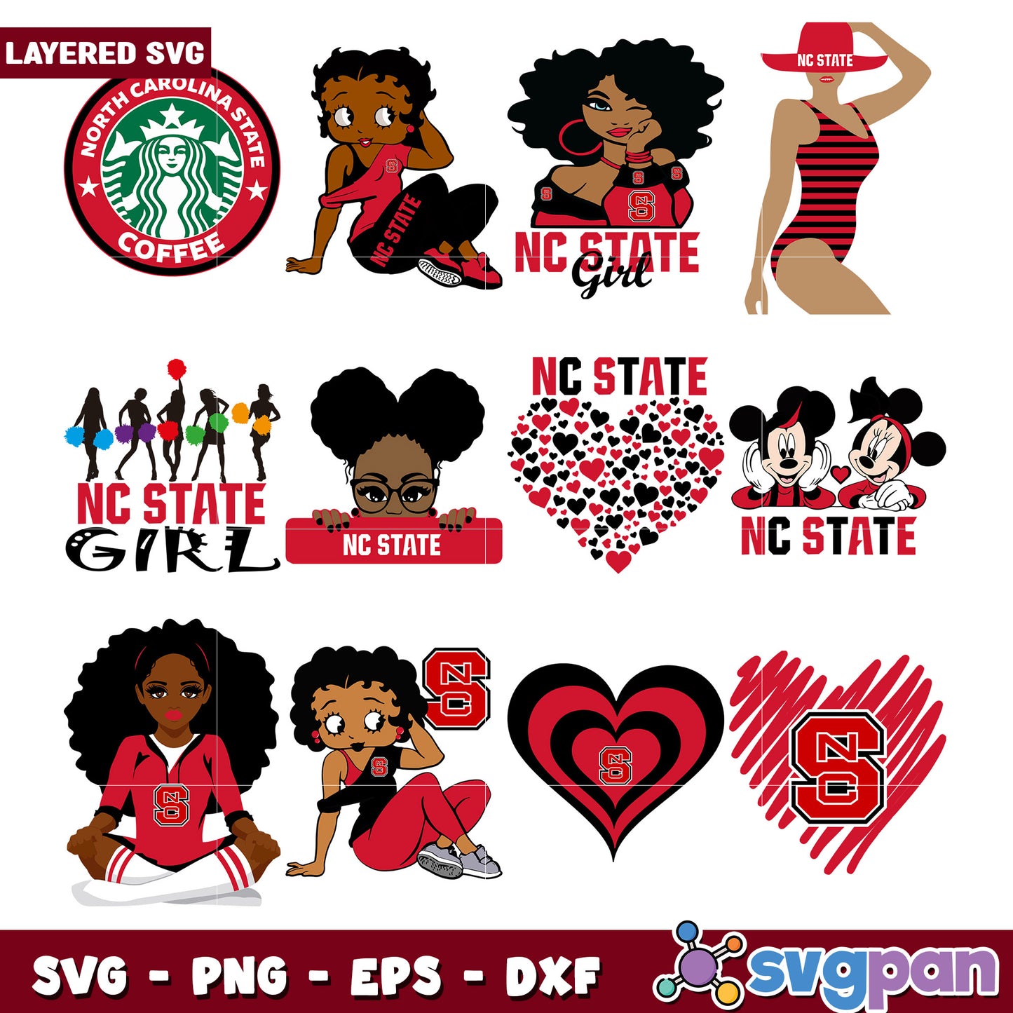 NC State SVG Bundle Girl Power Designs