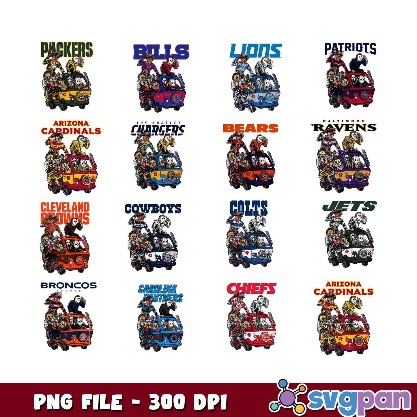 NFL Horror Bundle PNG 300 DPI
