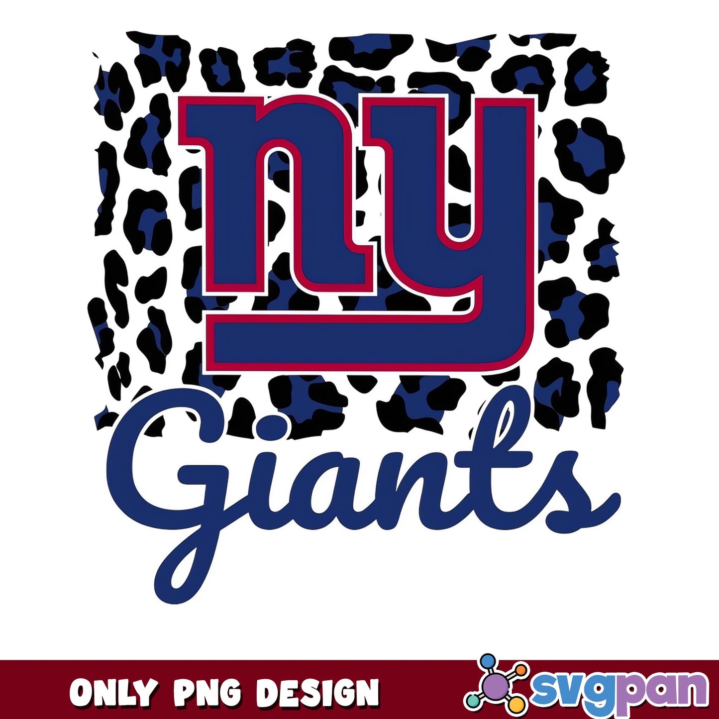 NY Giants Leopard Print PNG, New York Giants PNG, Football PNG