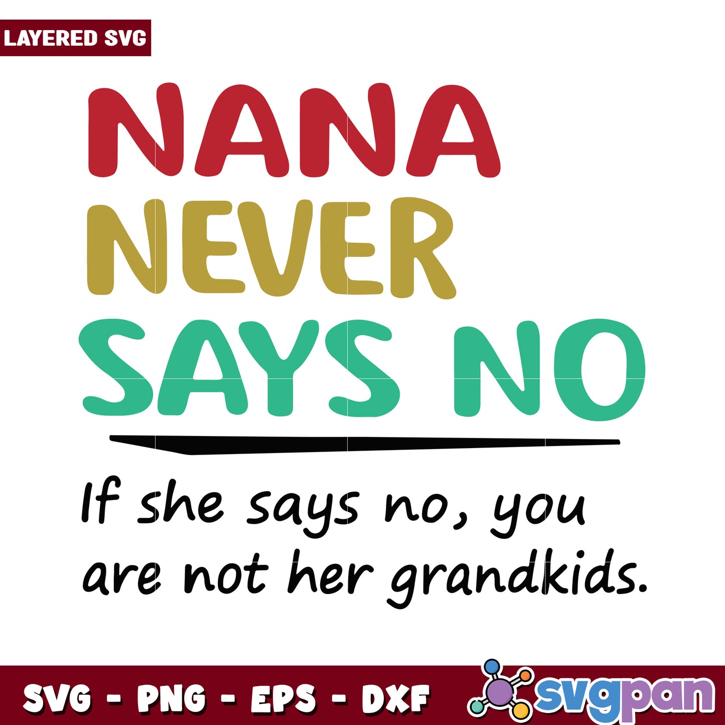 Nana Never Says No, Perfect SVG Design for Family Projects