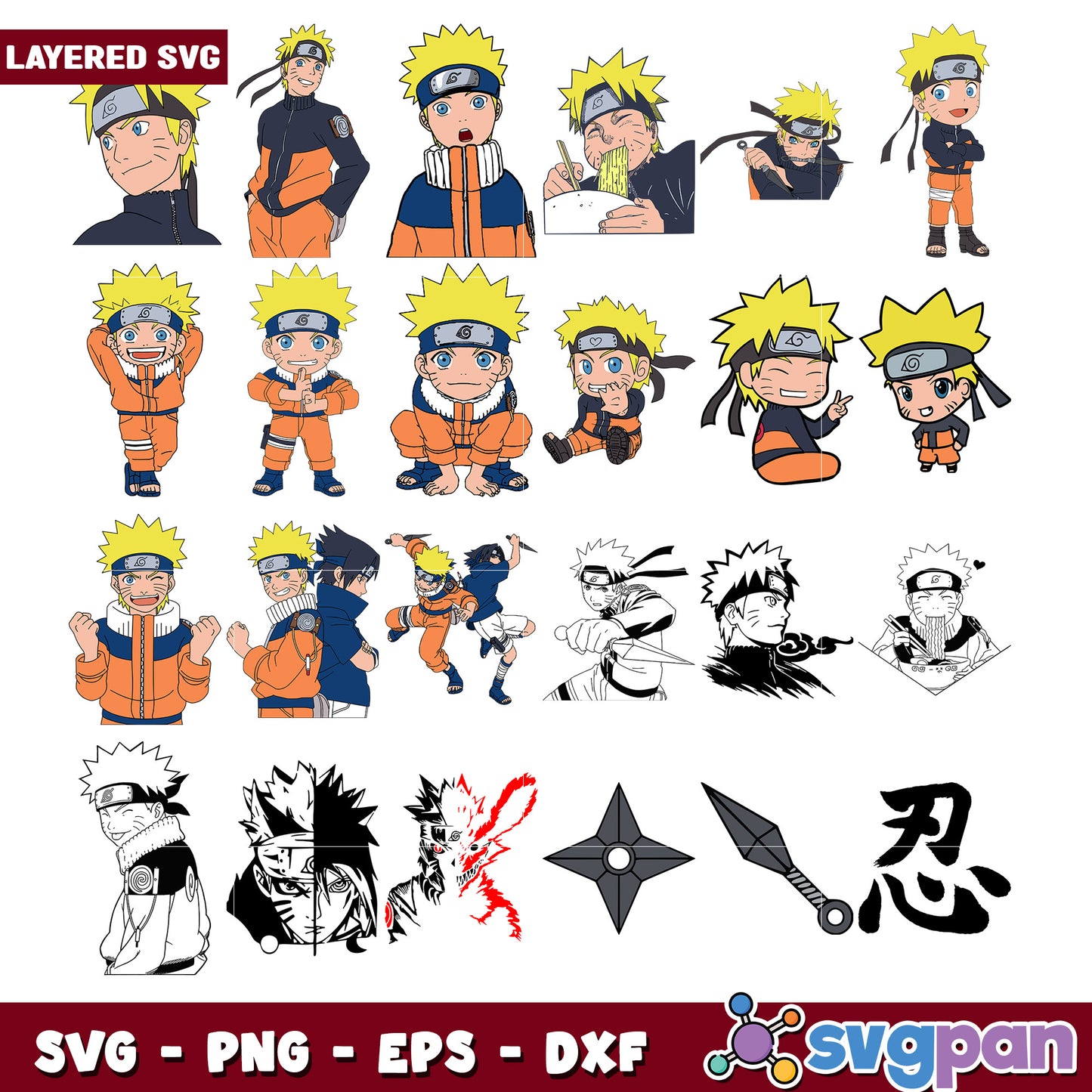 Naruto Bundle SVG Designs for Creative Projects