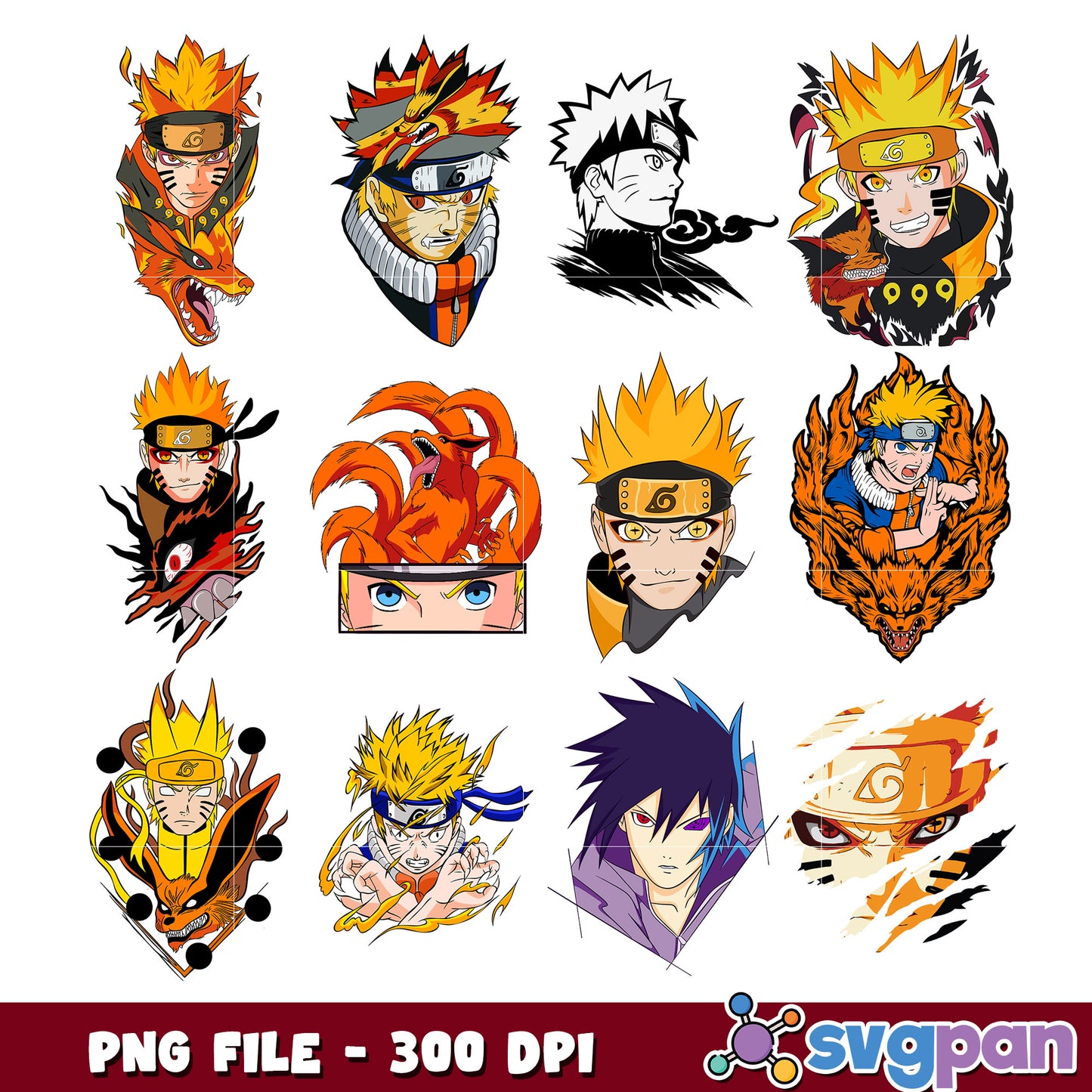 Naruto Character PNG Bundle 300 DPI