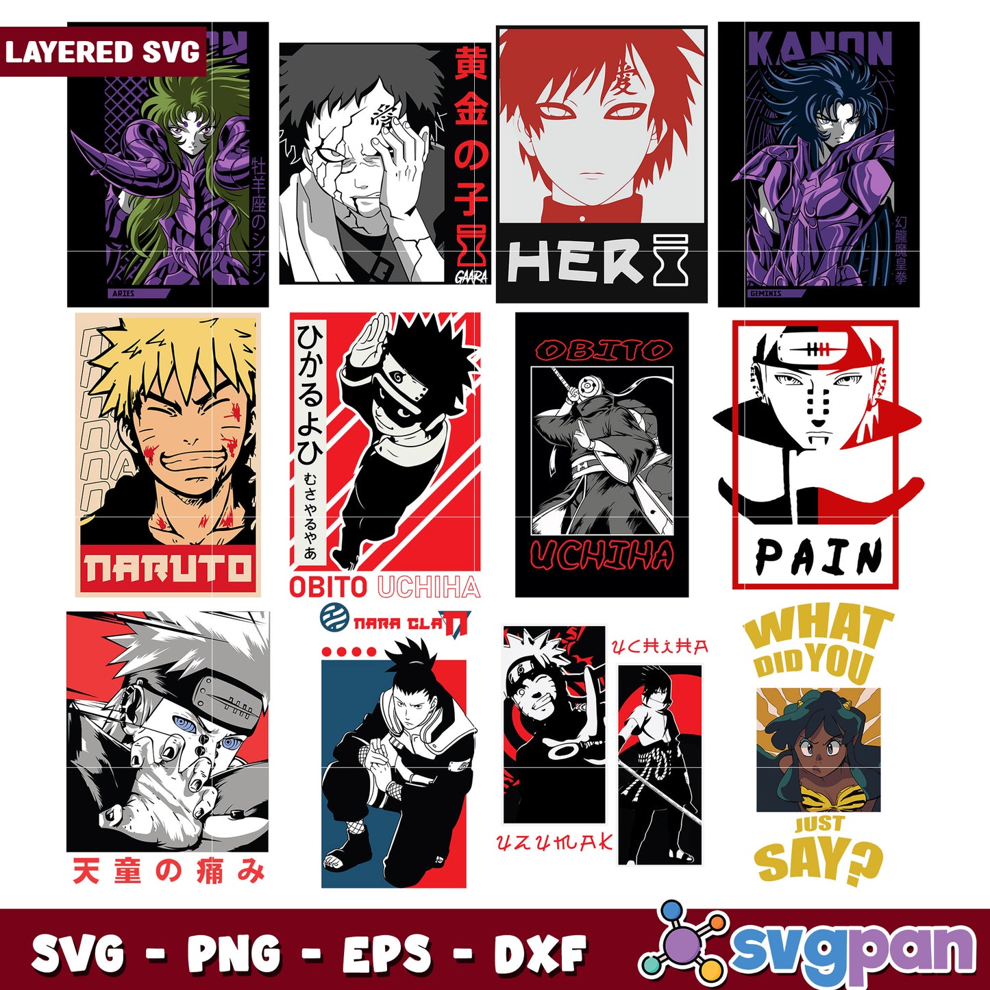 Naruto SVG Bundle Layered Designs for Crafts