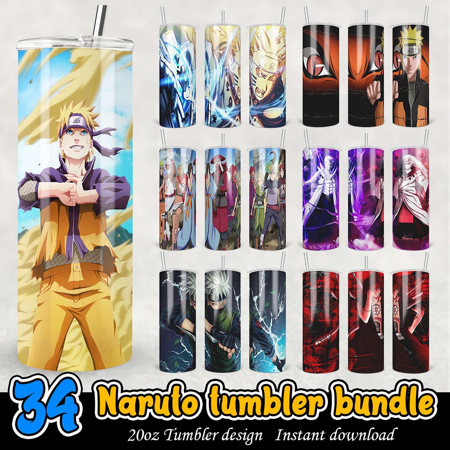 Naruto Tumbler Bundle 20oz PNG Designs