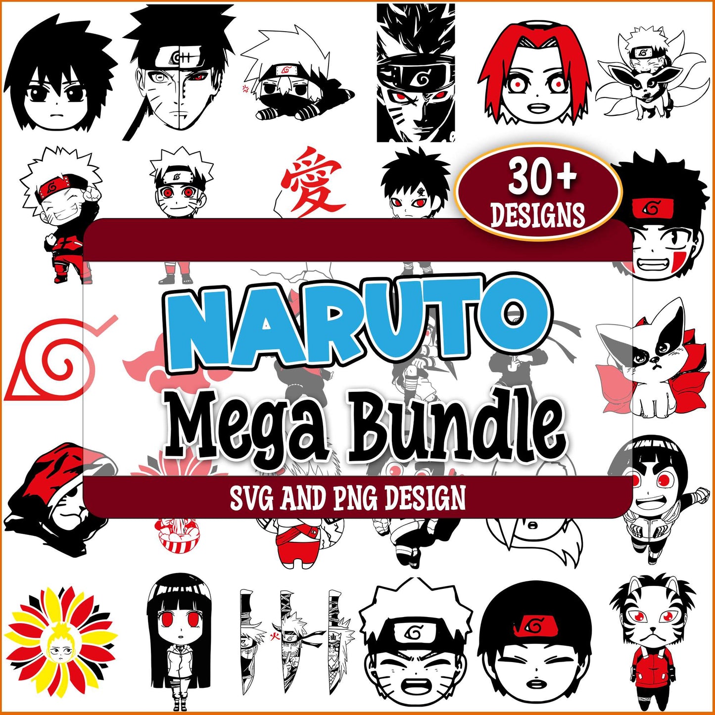 Naruto chibi design svg bundle