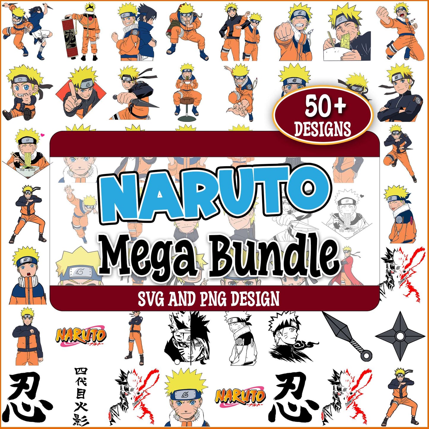 Naruto quotes and iconic svg bundle