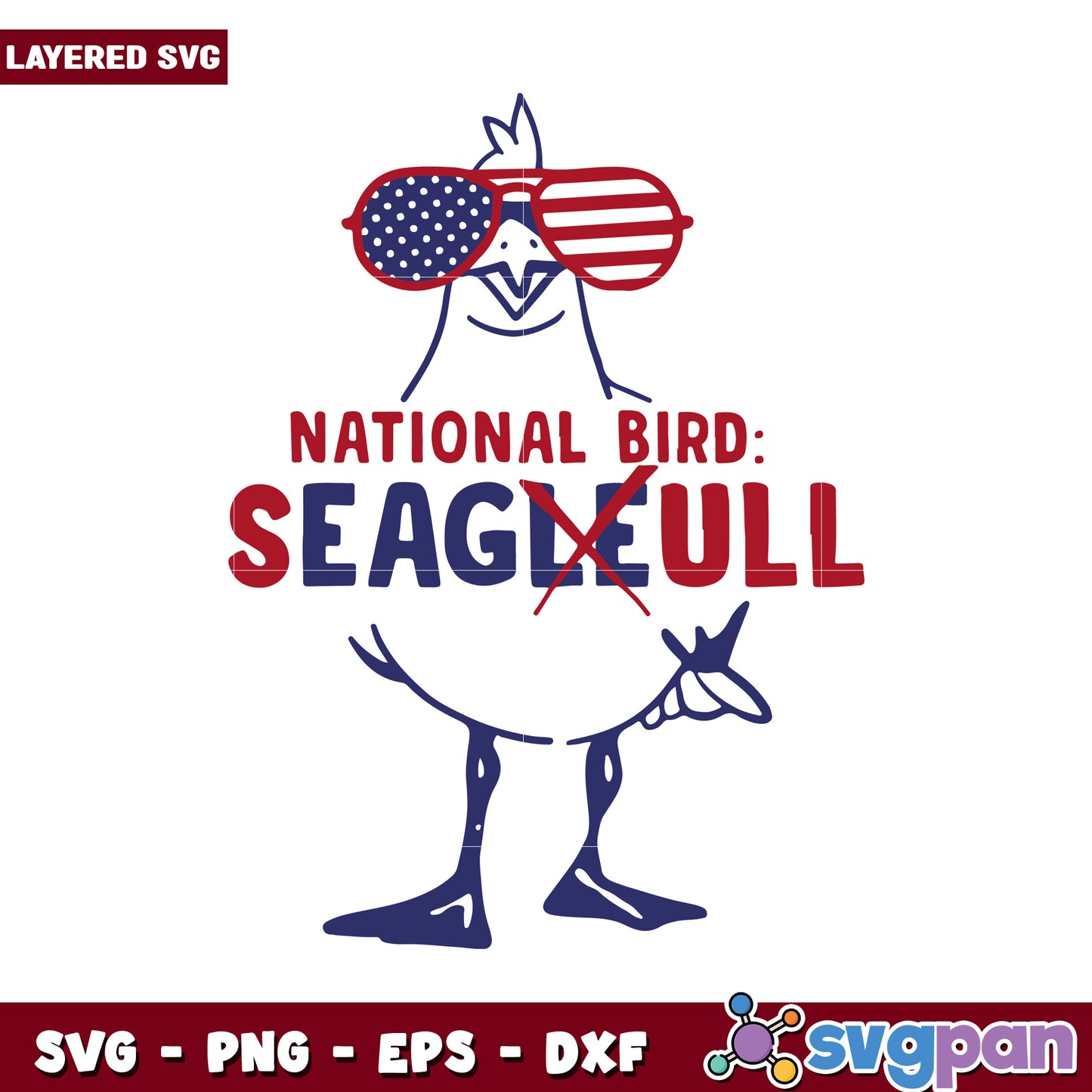 National Bird Seagull SVG Design for Creative Projects, Fun and Unique Illustrations