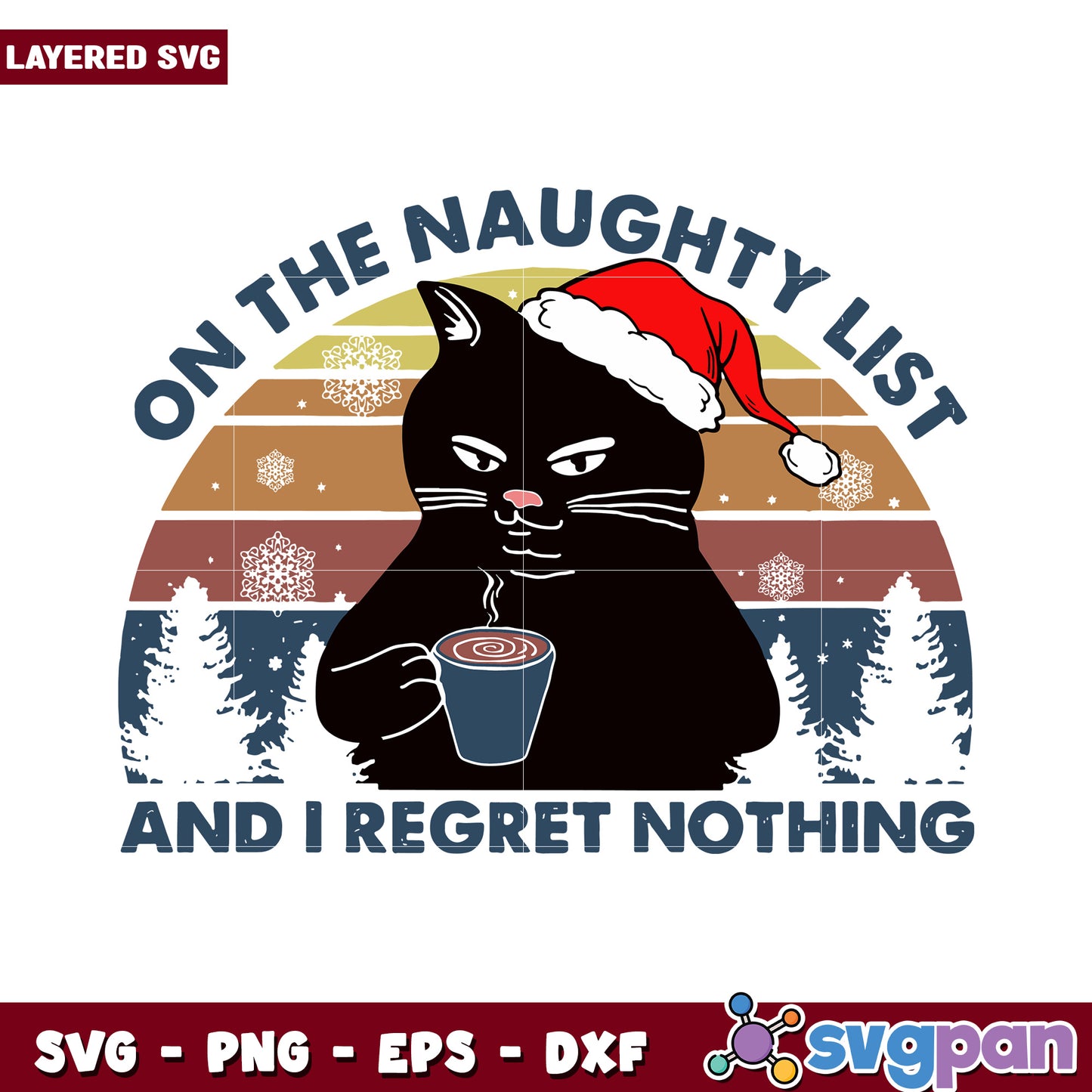 Naughty List Cat SVG Design, Celebrate the Holiday Spirit Today