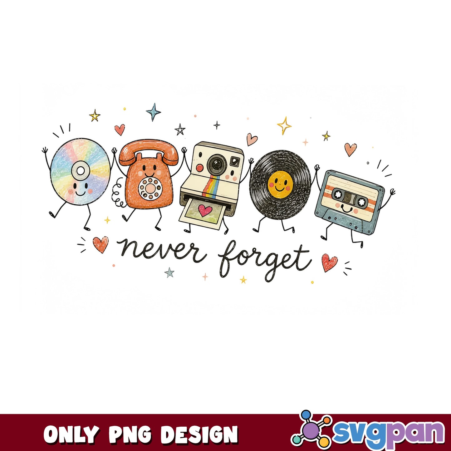 Never Forget Retro PNG, Vintage Cassette Tape PNG, 90s Nostalgia PNG
