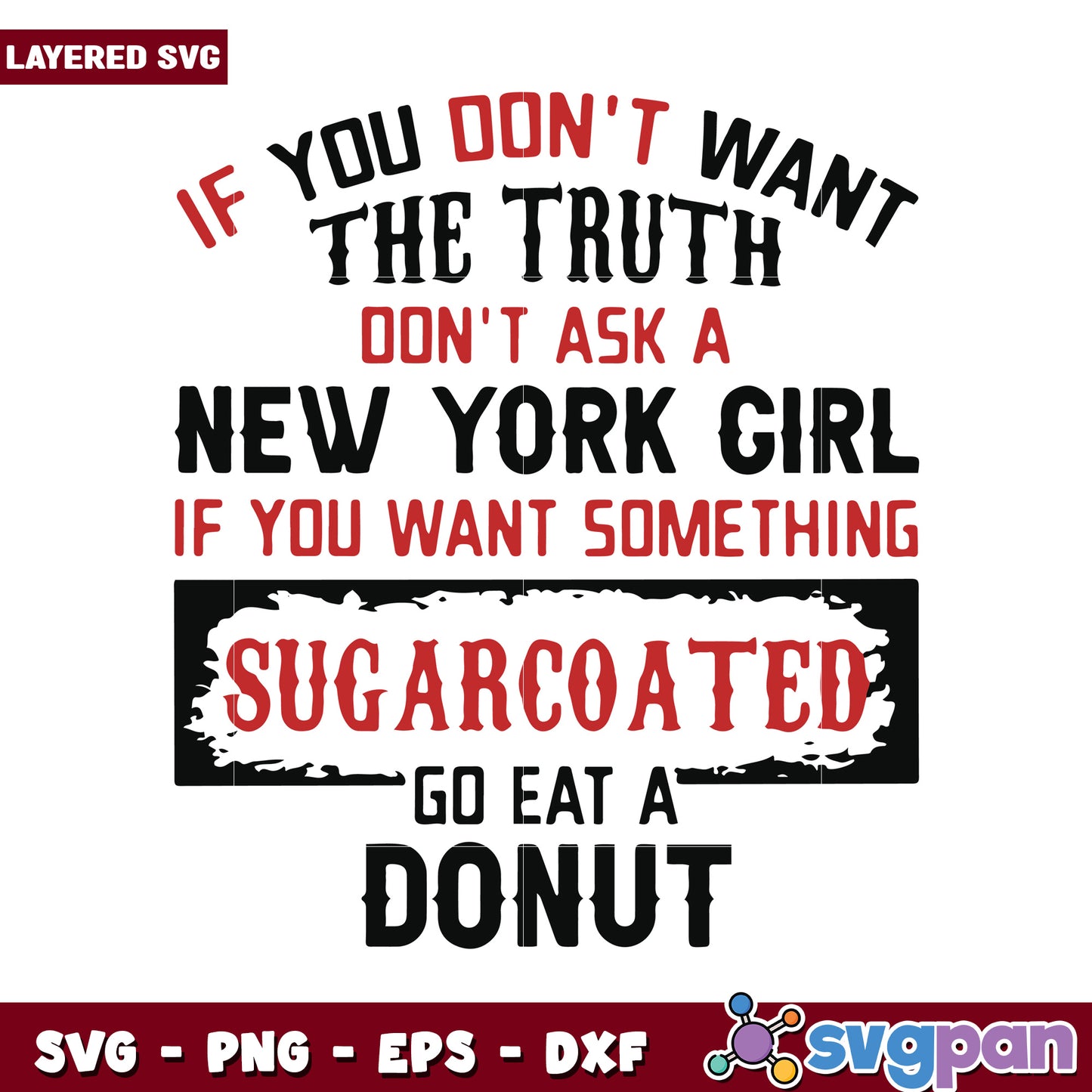 New York Girl Quote SVG Design, Funny Layered Wall Art Decor