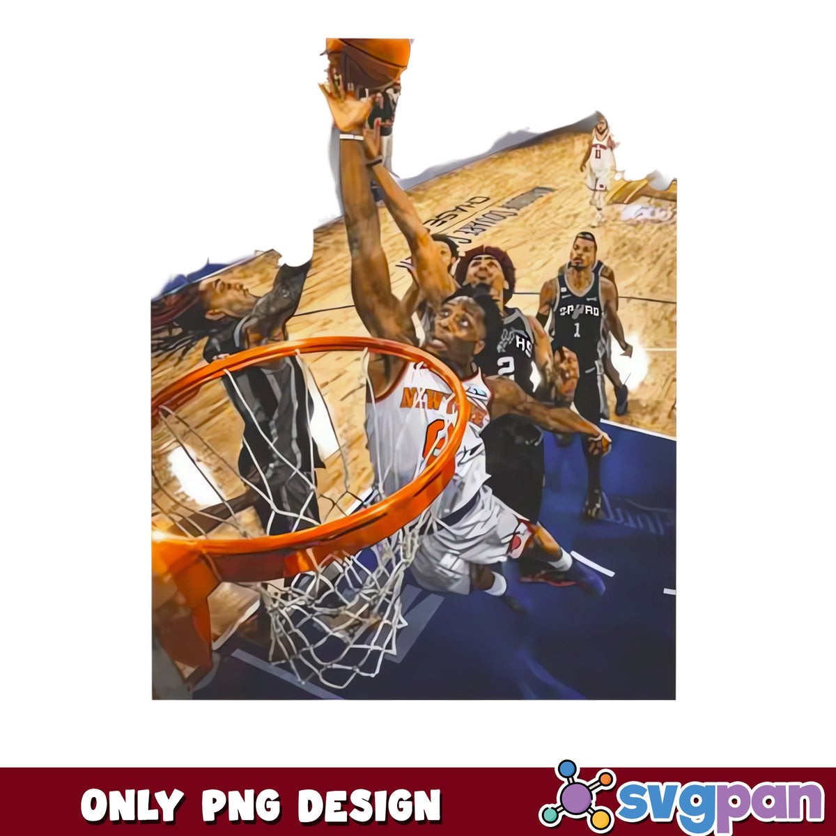 New York Knicks Basketball Dunk PNG, NBA Game PNG, Knicks PNG