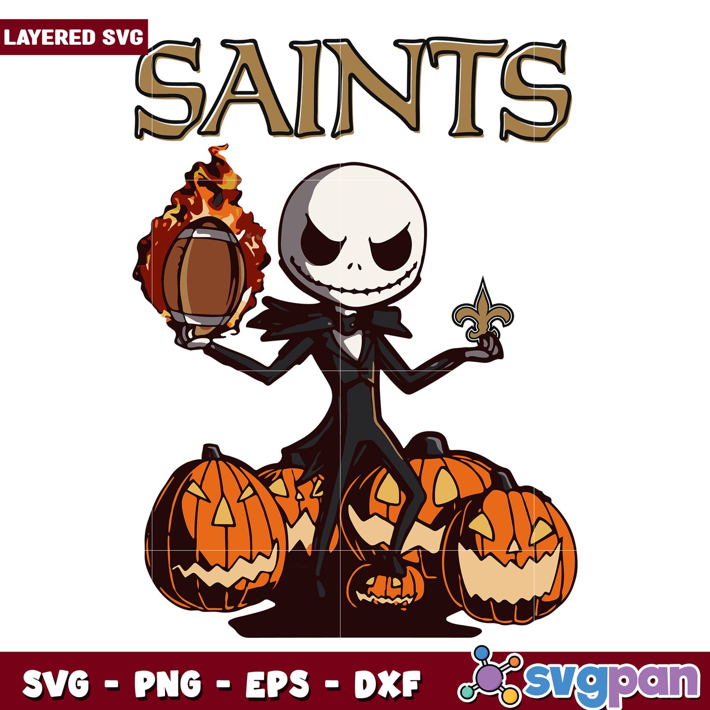 New orleans saints Jack svg, nlf american fotball svg, american rugby svg