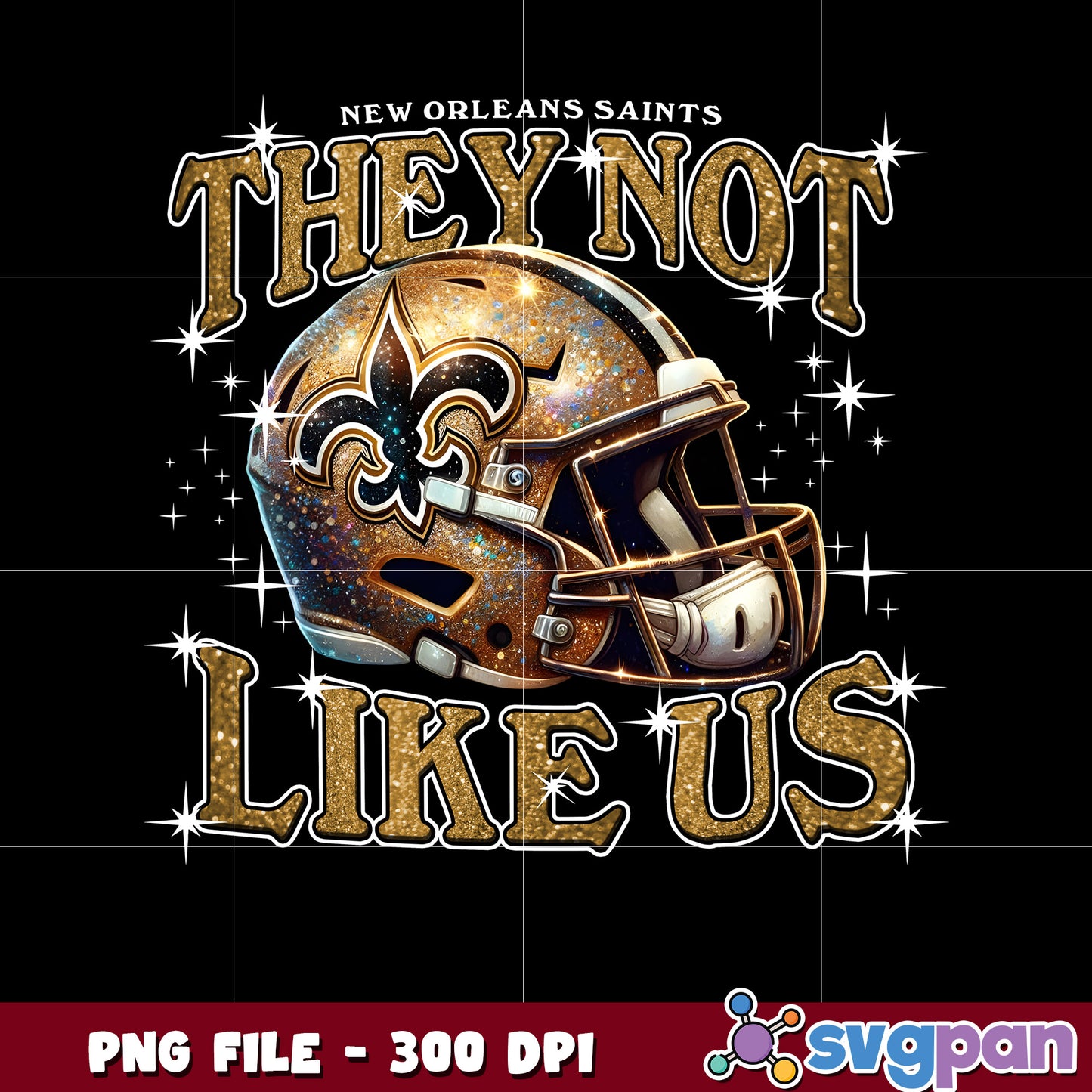 New orleans saints they not like us helmet design png, american rugby png, nfl teams png
