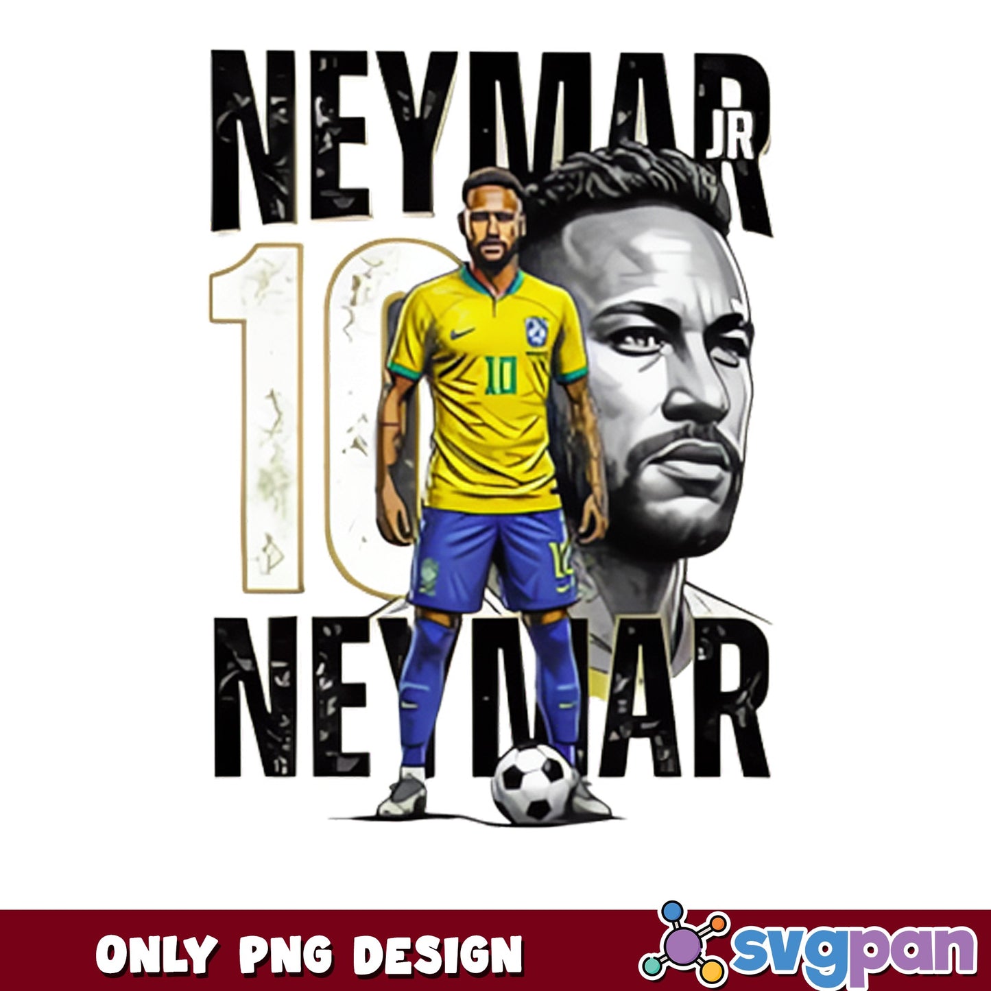 Neymar Jr Number 10 Brazil Soccer PNG, Football Player PNG, Soccer PNG