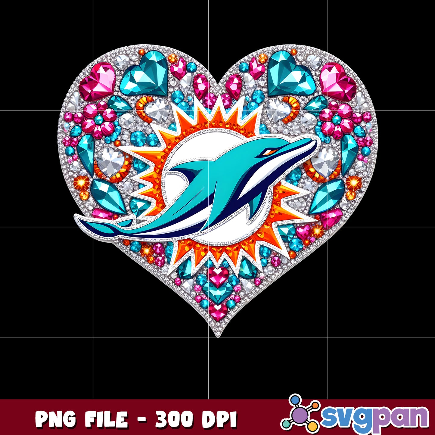 Nfl diamond heart miami dolphins png, super bowl 2025 png, national football league png