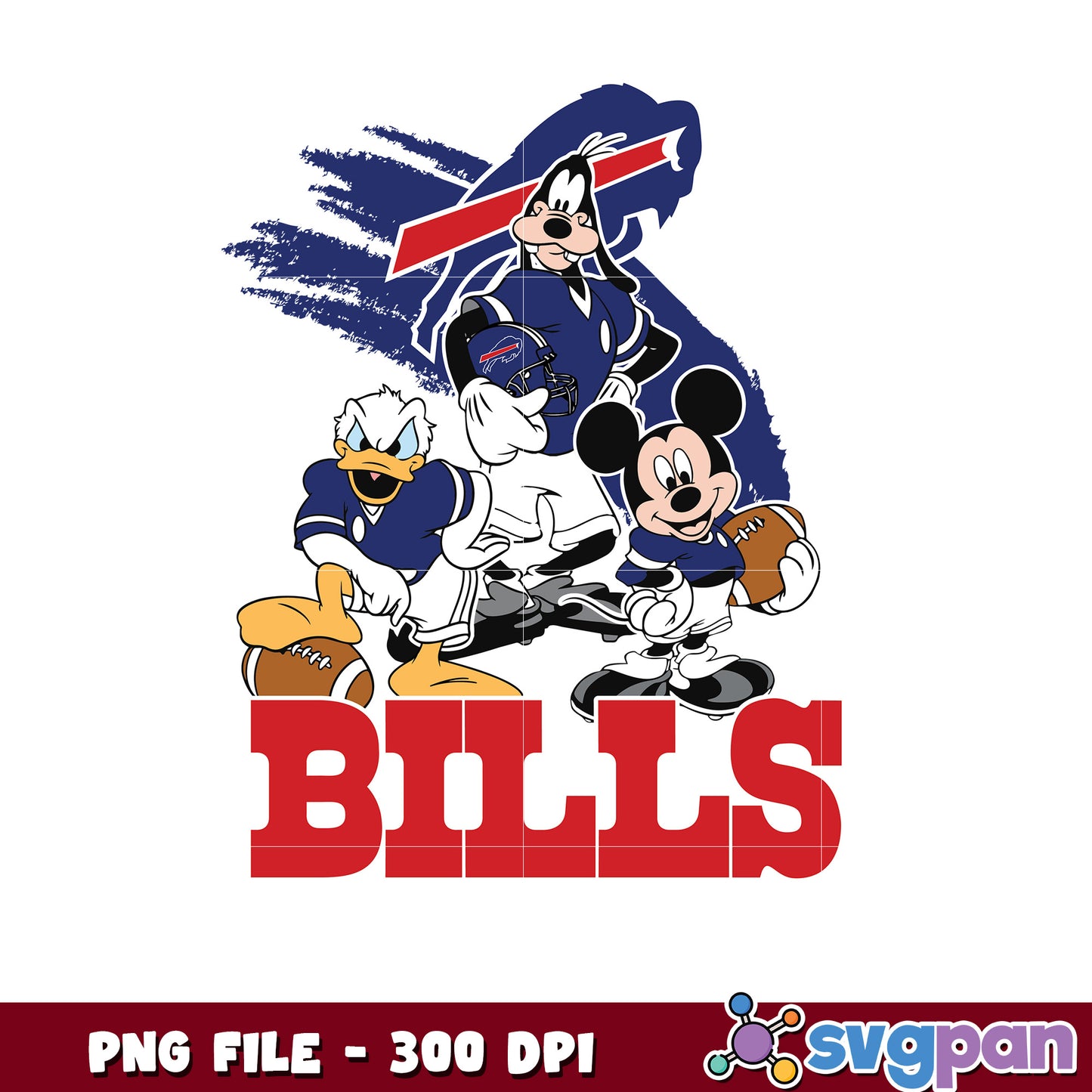 Nfl mickey mouse buffalo bills png, nfl png, national football league png
