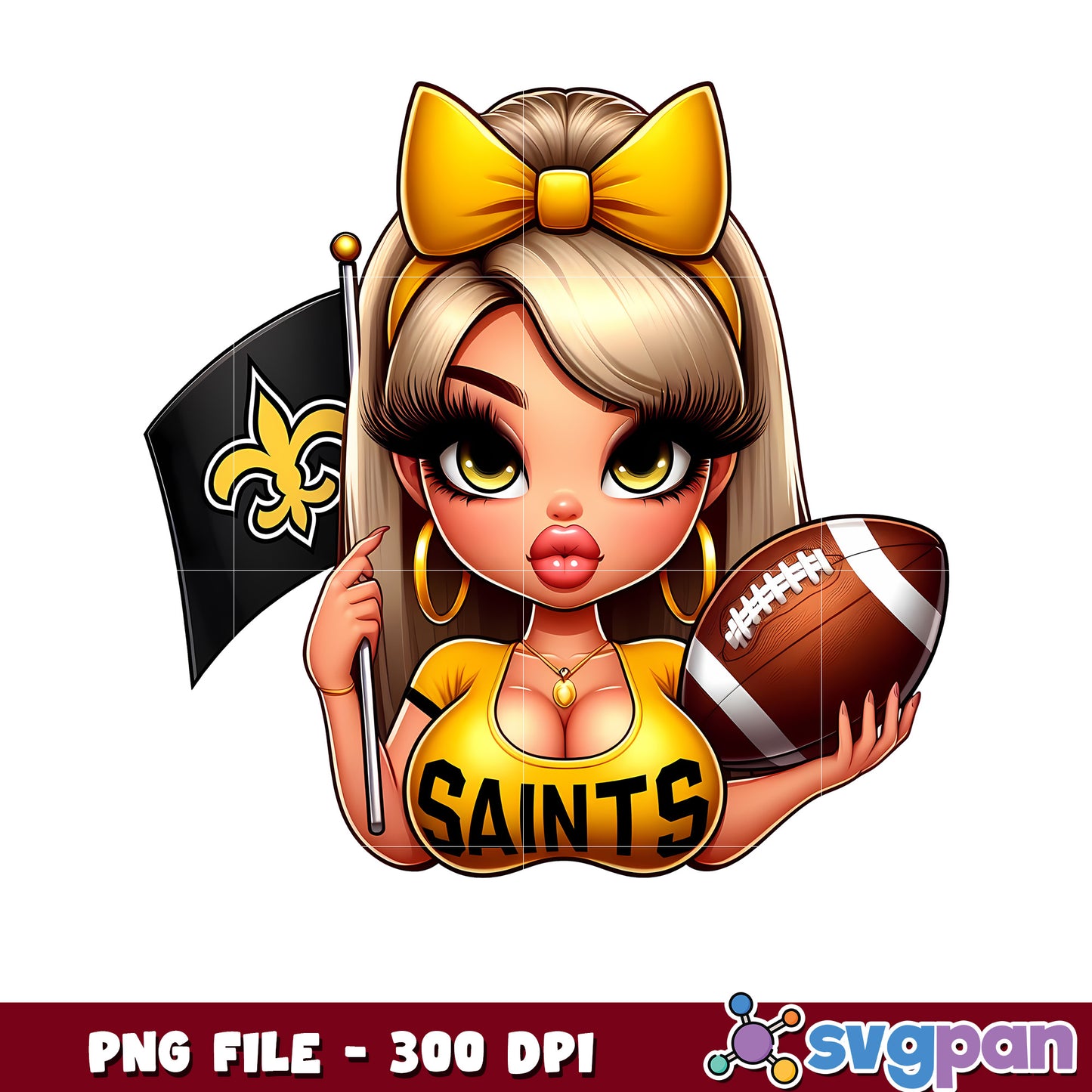 Nfl new orleans saints cheerleader girl design png, american football league png, nfl teams png