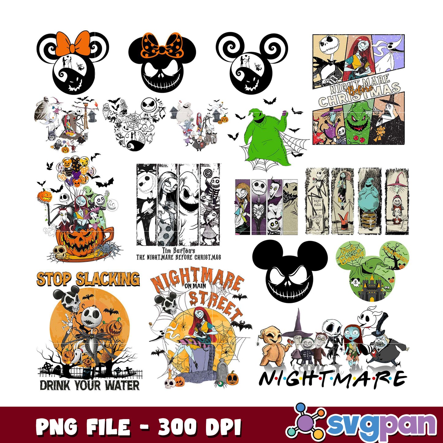 Nightmare Before Christmas PNG Bundle for Crafts