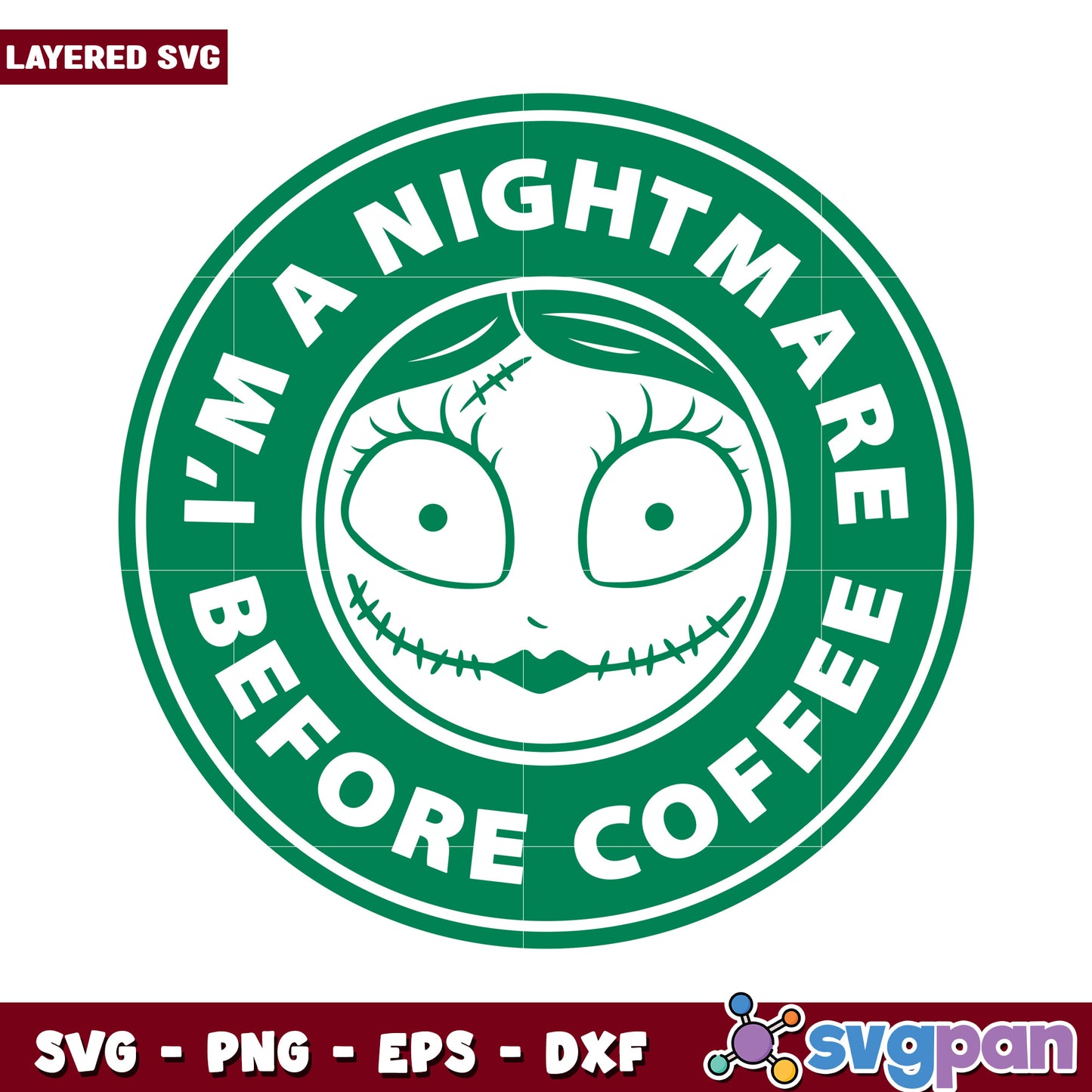 Nightmare Before Coffee SVG Design, Perfect for Coffee Lovers