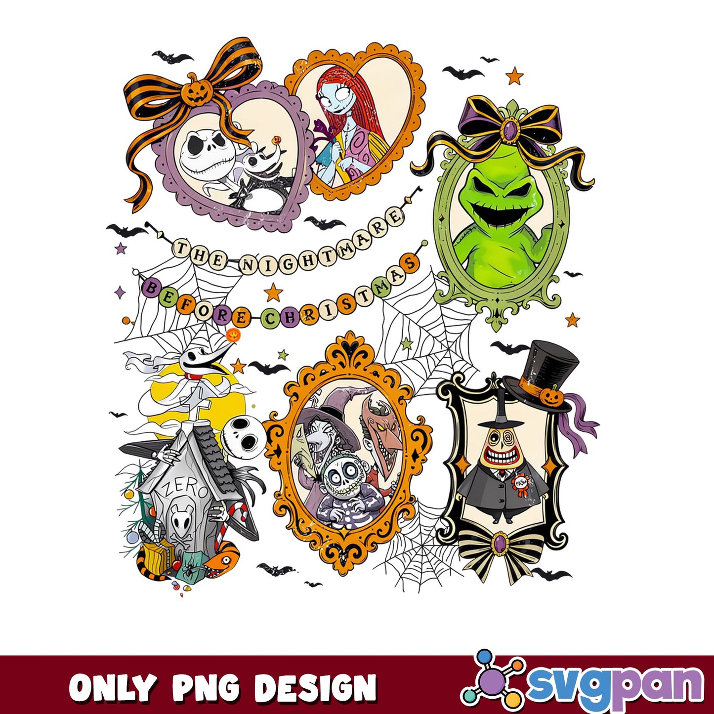 Nightmare Before Christmas PNG, Jack Skellington Sally PNG, Halloween PNG