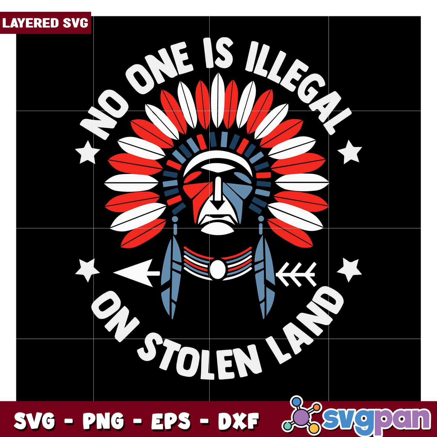No One Is Illegal On Stolen Land SVG Design, Layered Digital File
