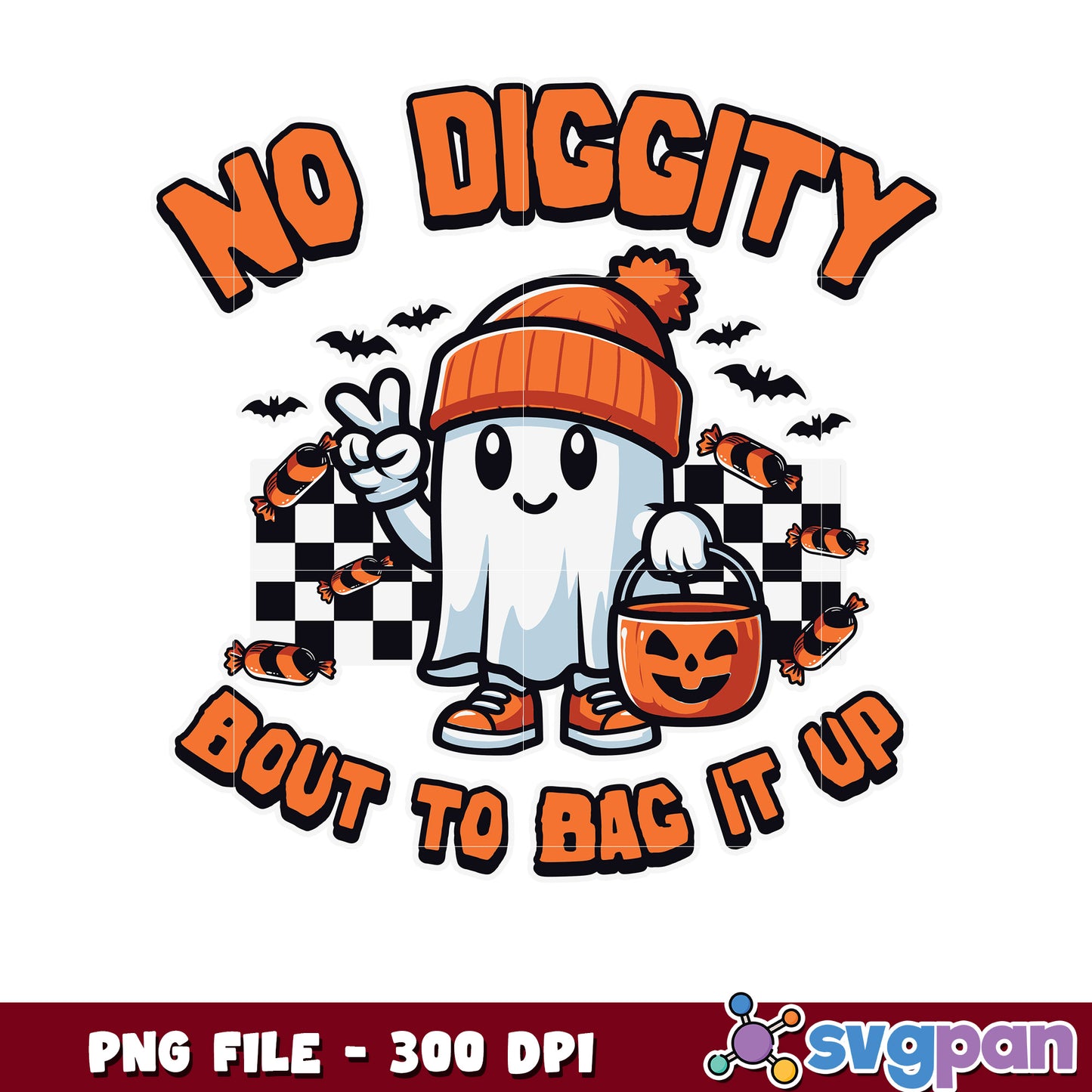 No diggity bout it bag it up png, trick or treat png, spooky halloween png