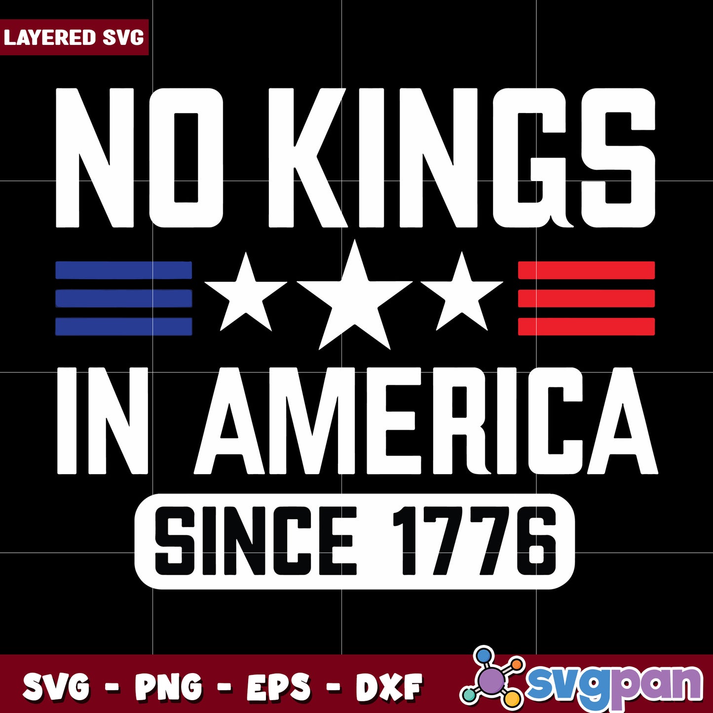 No kings in america svg, patriotic rebellion quote svg, anti monarchy svg