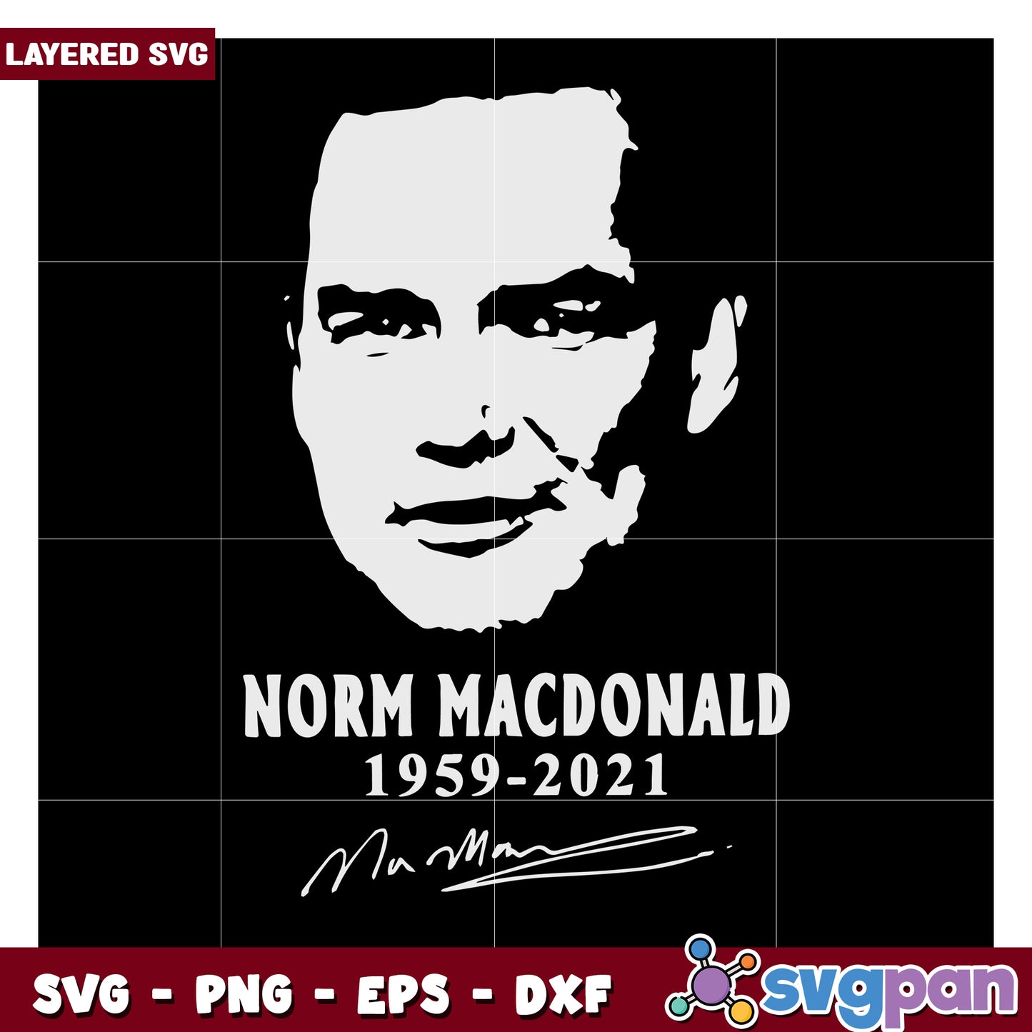 Norm Macdonald SVG design for fans and artists, perfect for crafts
