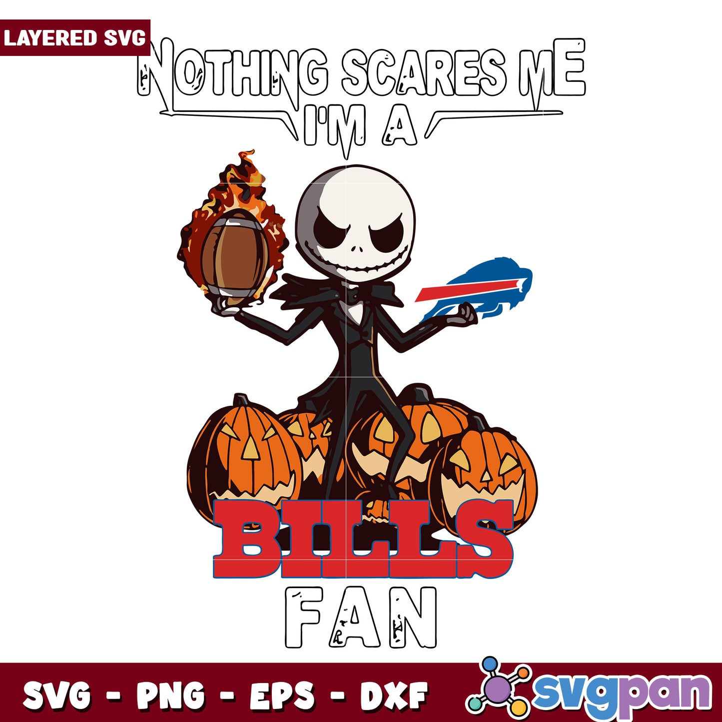 Nothing scares me I'm a Bills fan svg, nfl teams svg, halloween nfl svg