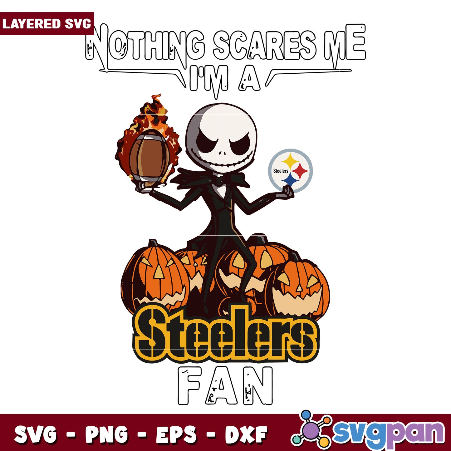 Nothing scares me I'm a Steelers fan svg, nfl teams svg, halloween design svg