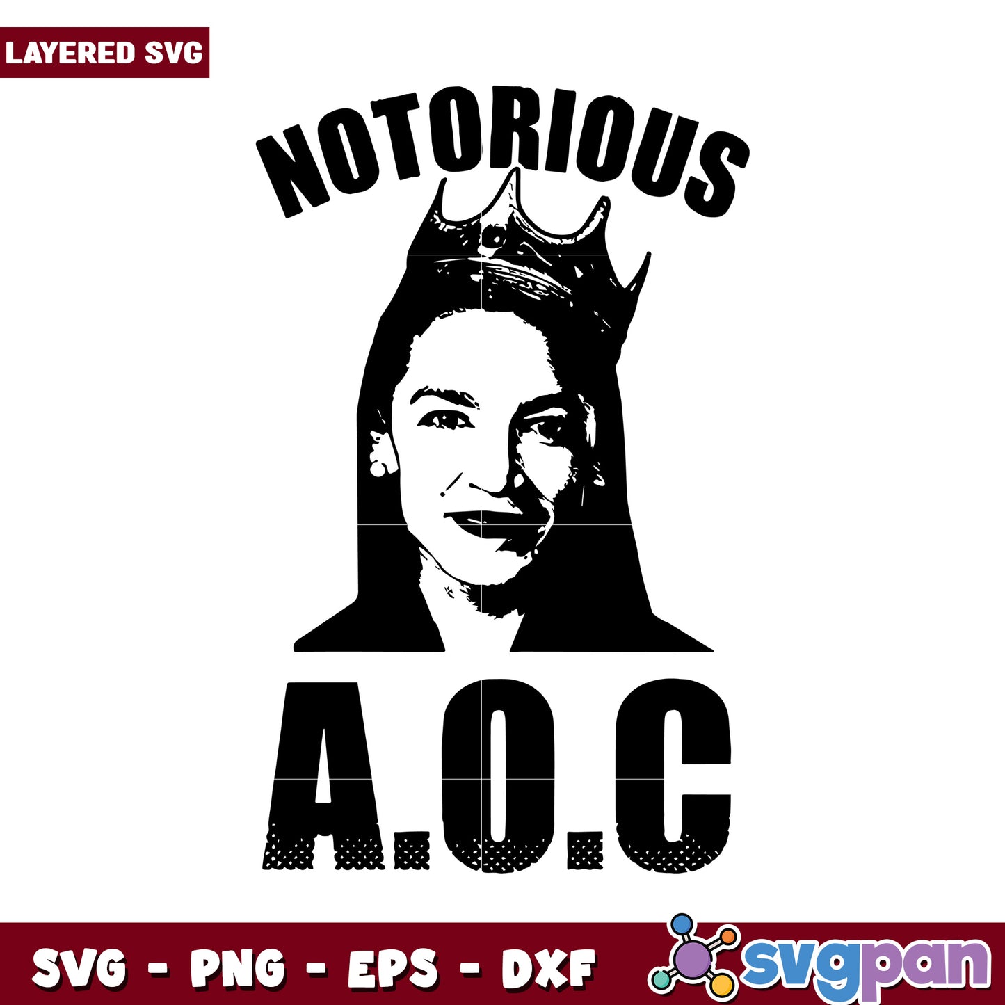 Notorious AOC SVG design for craft lovers, perfect for stylish projects