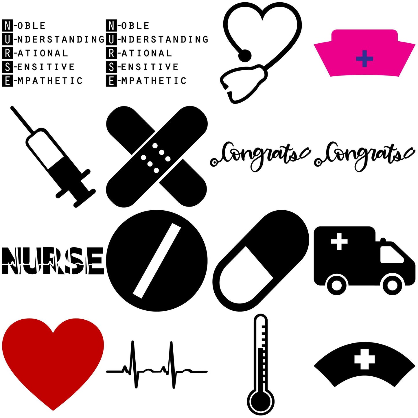 Nurse quotes svg bundle, nurses week 2025 svg, nursing svg