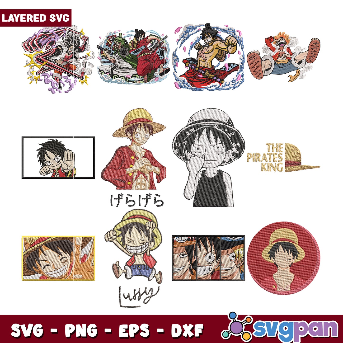 One Piece Layered SVG Bundle