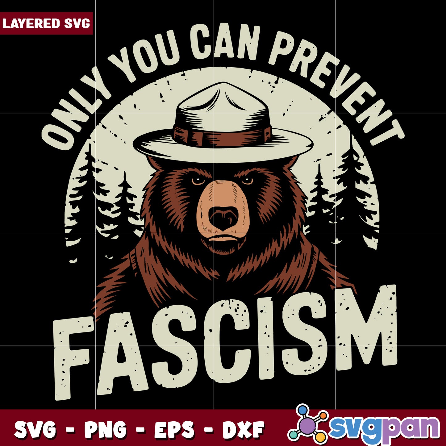 Only you can prevent fascism bear file svg, smokey the bear svg