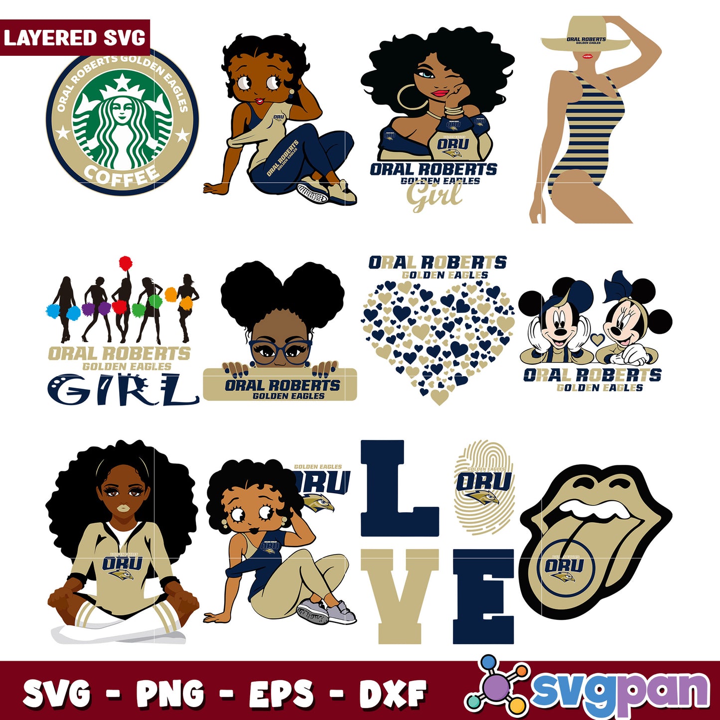 Oral Roberts Golden Eagles SVG Bundle