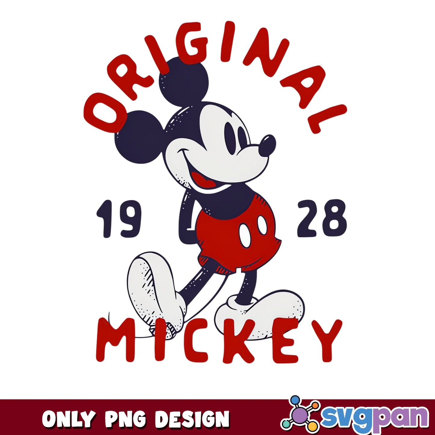 Original Mickey Mouse 1928 Vintage PNG, Disney PNG, Retro Mickey PNG