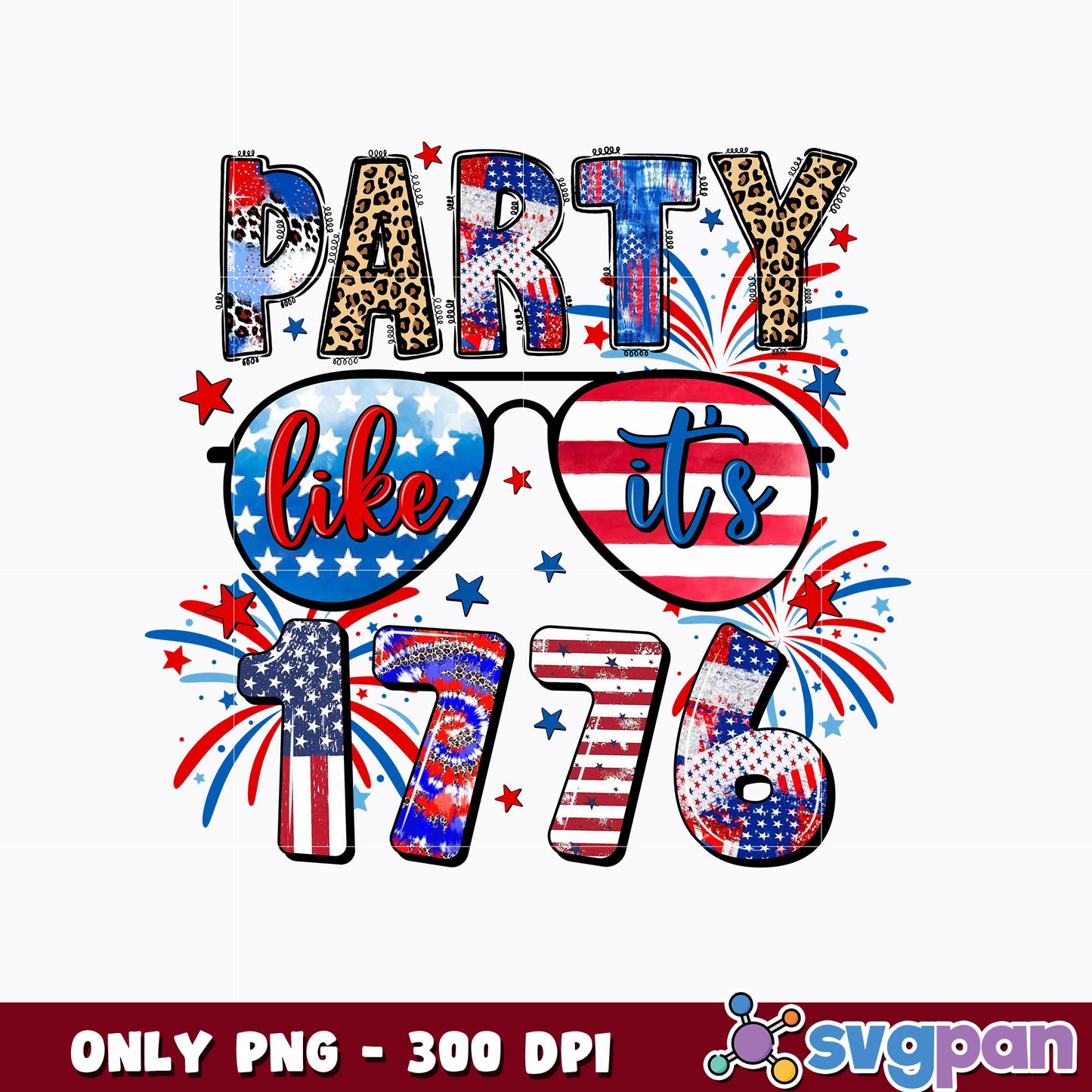 Party Like Its 1776 Png, Glasses American png