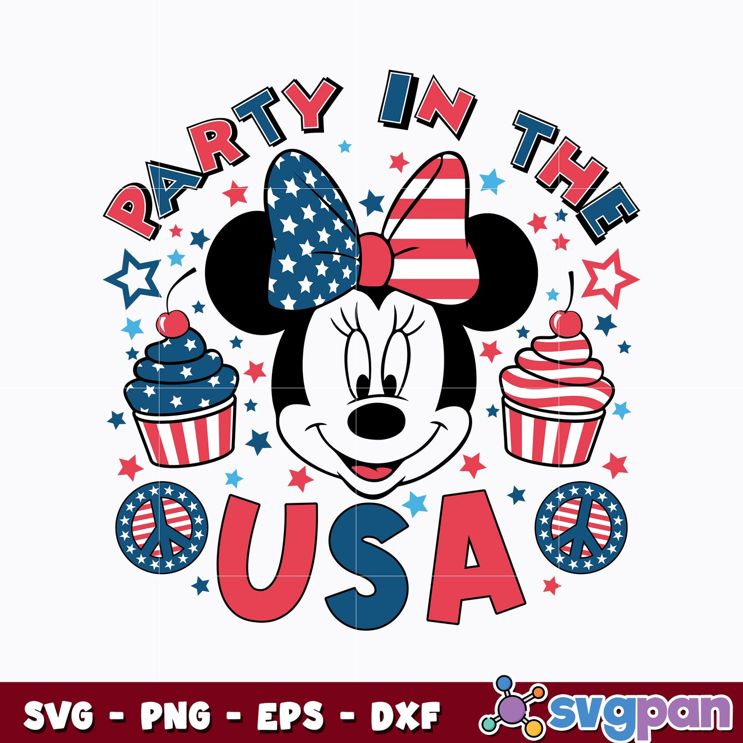 Minnie Party In The USA Disney 4th Of July svg