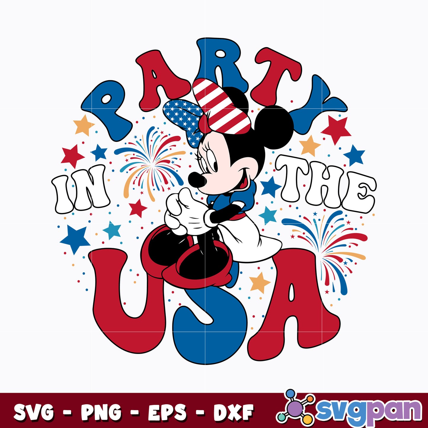 Party In The USA Minnie Mouse svg