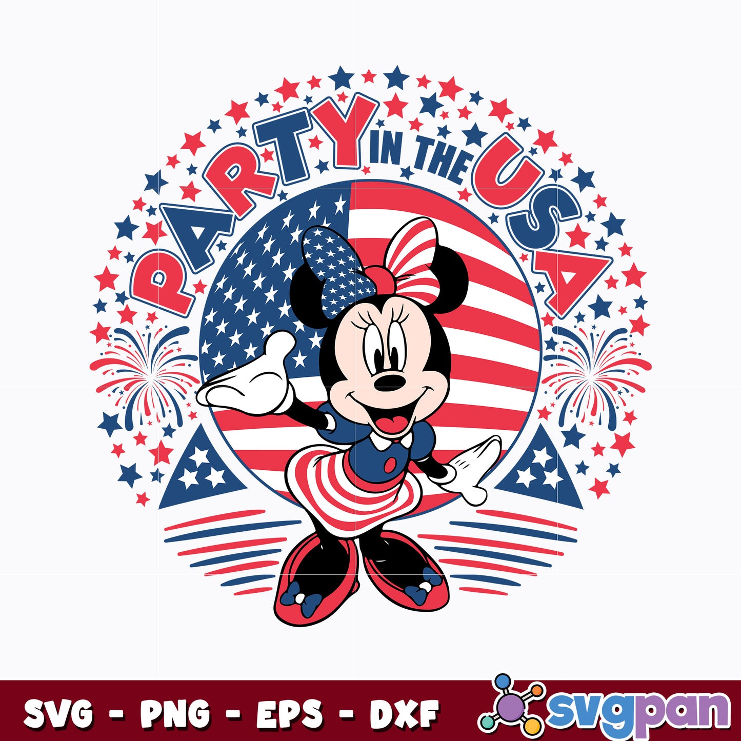 Groovy Party In The USA Minnie svg