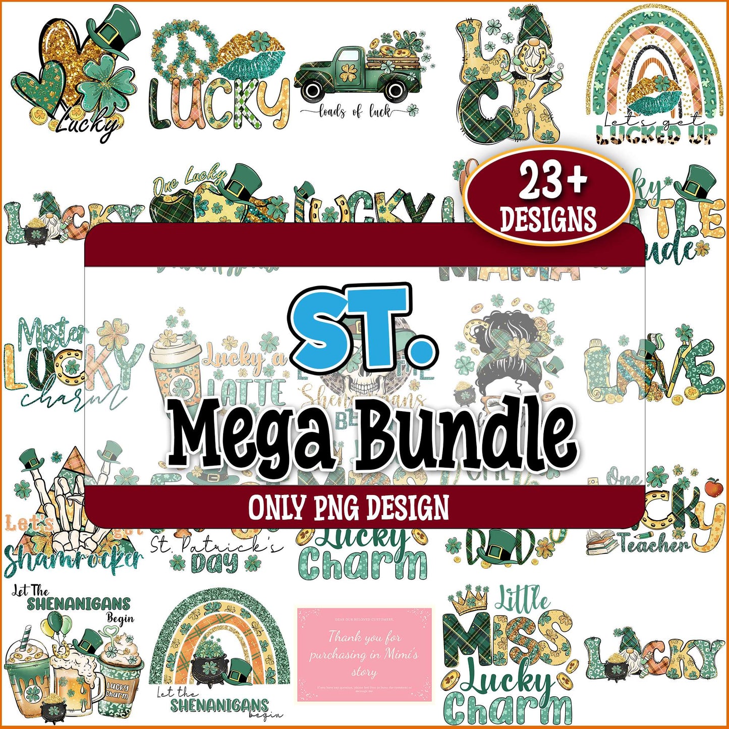 Patrick day art png bundle