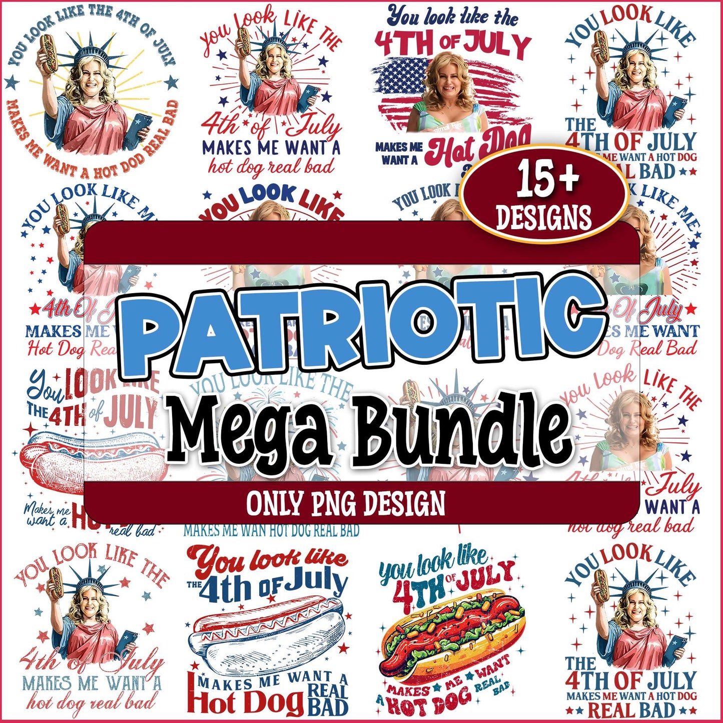 Patriotic 4th july png bundle