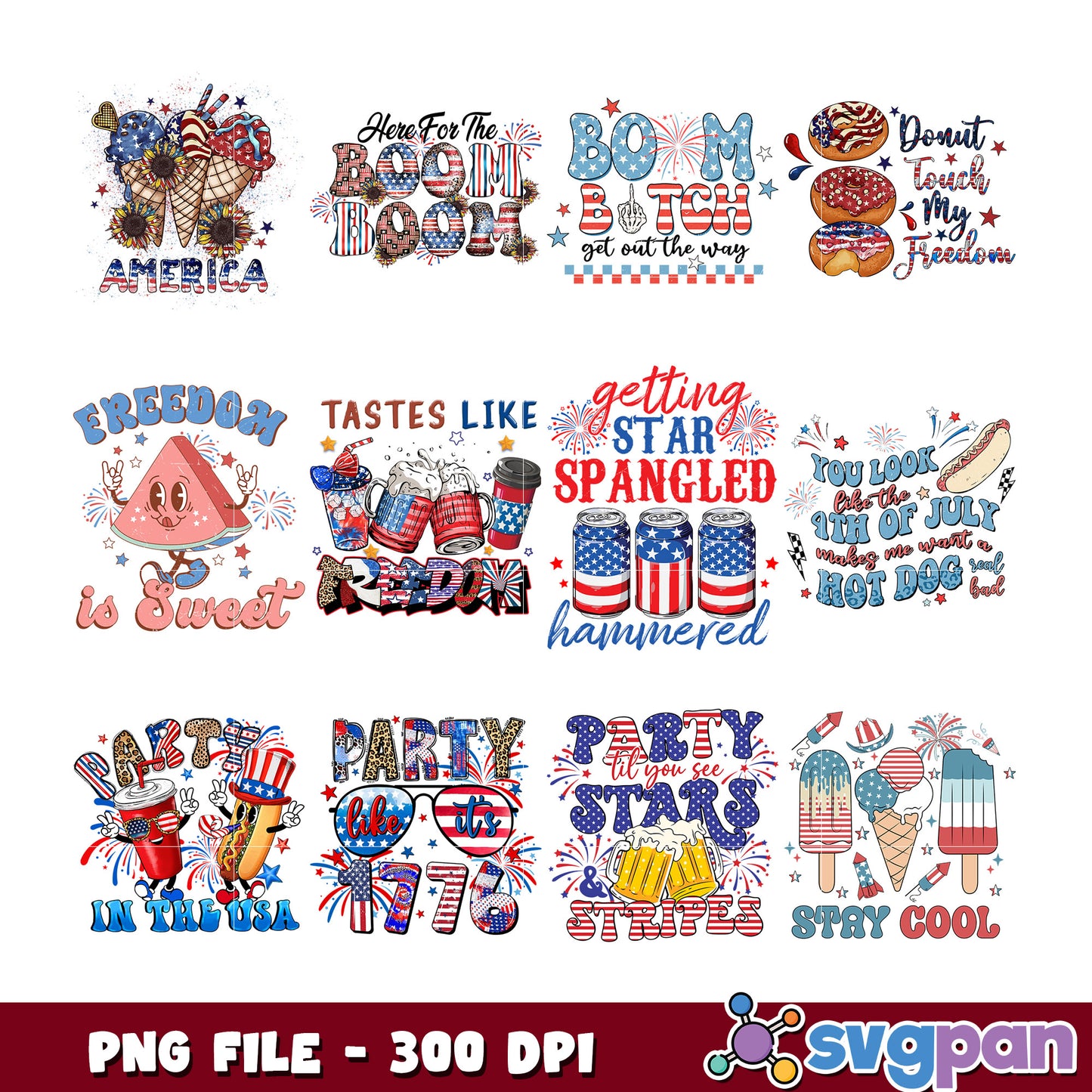 Patriotic 4th of July PNG Bundle